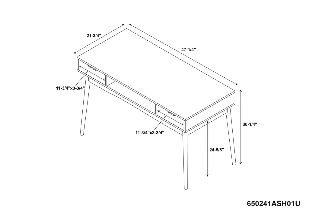 White Wood Two Drawer Writing Desk Q86406