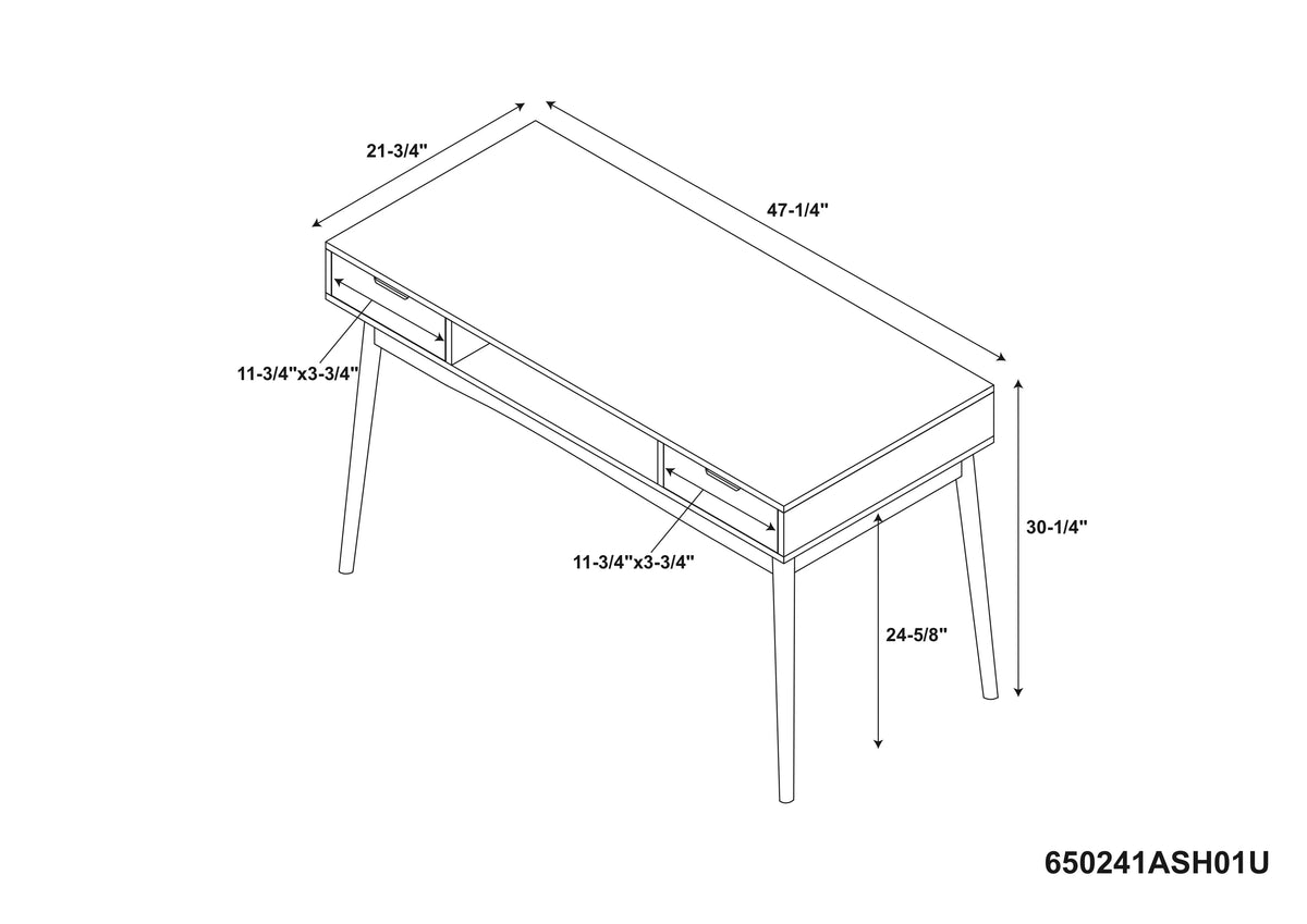 White Wood Two Drawer Writing Desk Q86406