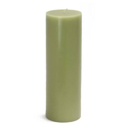 Sage Green Unscented Pillar Candle Y665