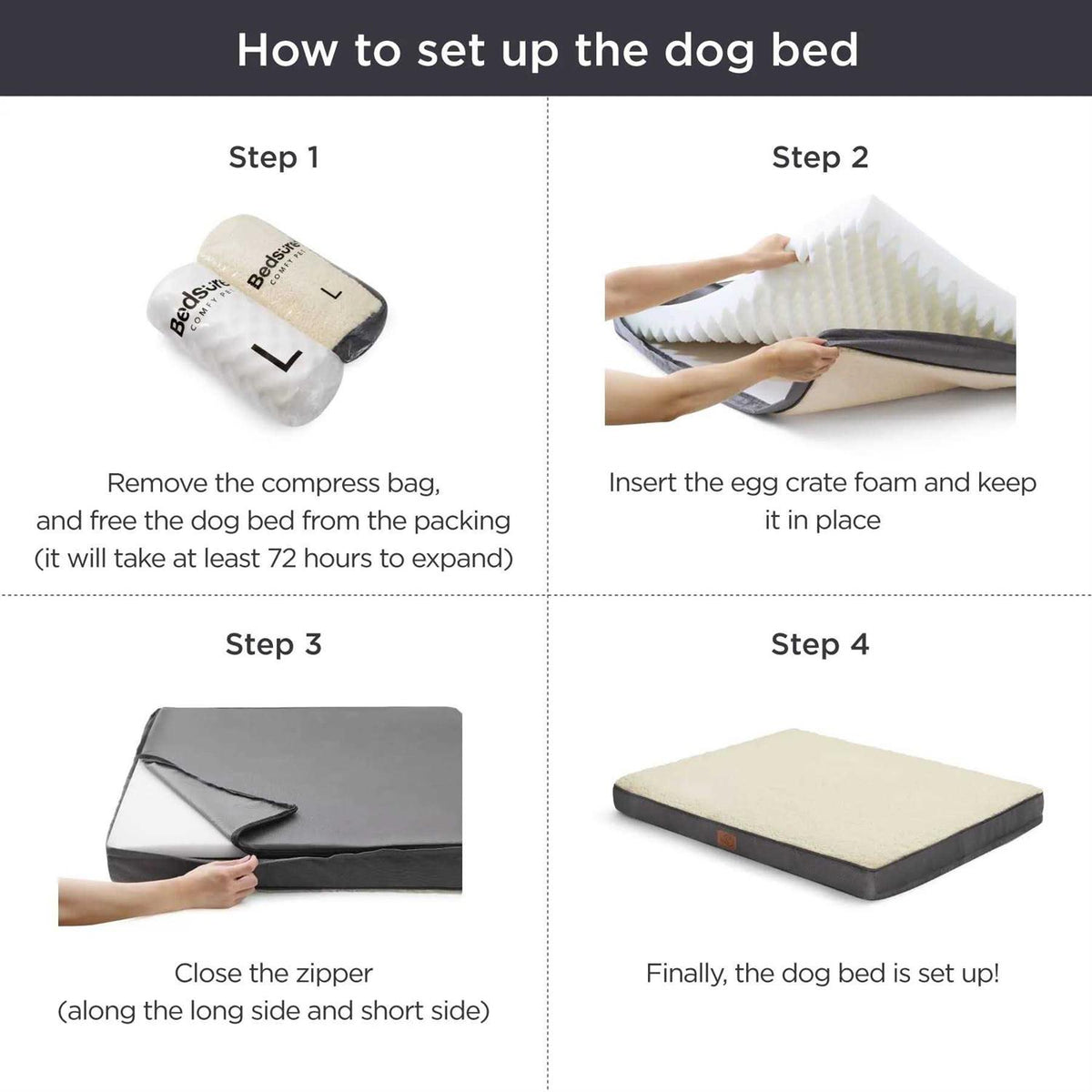 Waterproof Orthopedic Dog Bed with Removable Washable Cover F23749