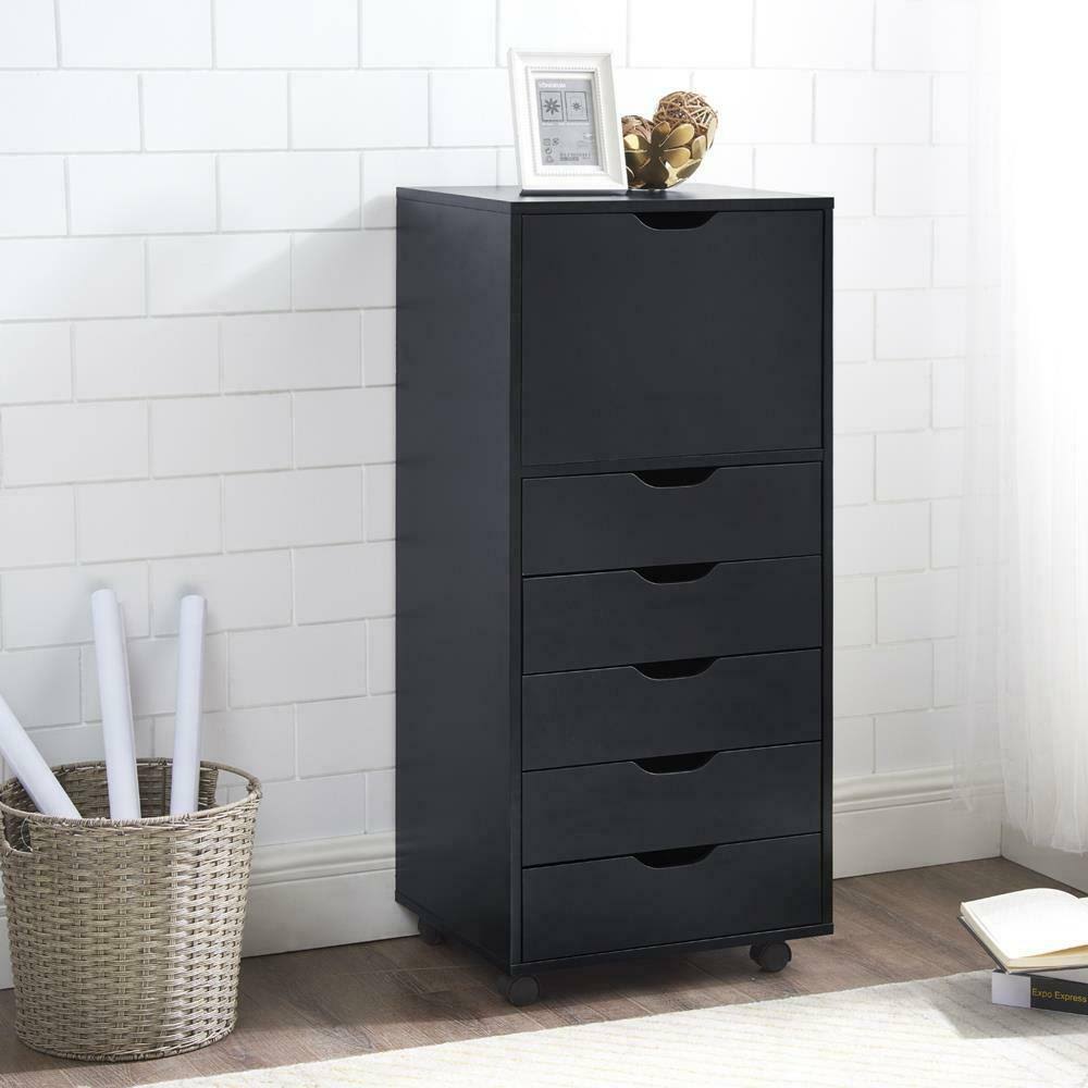 6-Drawer Black Office Storage Cabinet F331