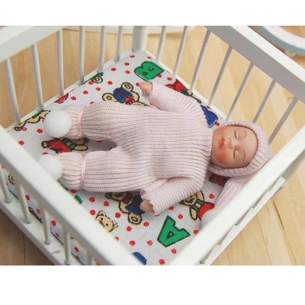 Porcelain Doll People Figure with Pink Sweater & Hat Y4815