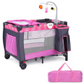 Foldable Travel Baby Crib Playpen Bassinet with Carry Bag R866684