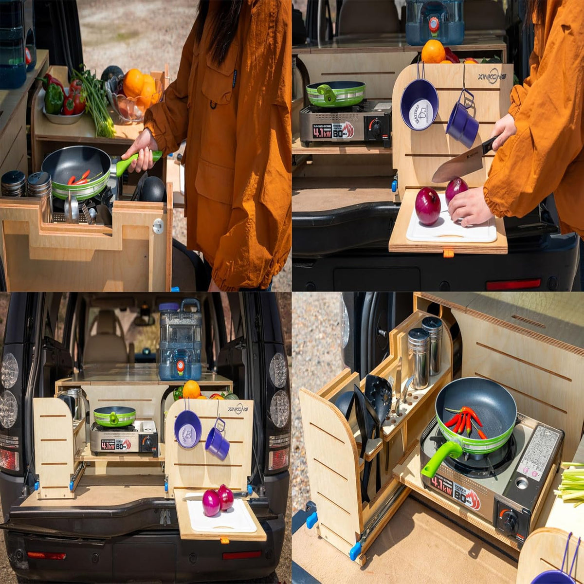 Overland Kitchen Box Camping Kit with Cooking, Sleeping Y48853