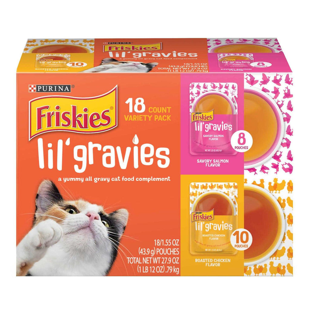 Lil' Gravies Variety Pack Cat Food Complement, 1.55-oz pouch, case of 18 H9797