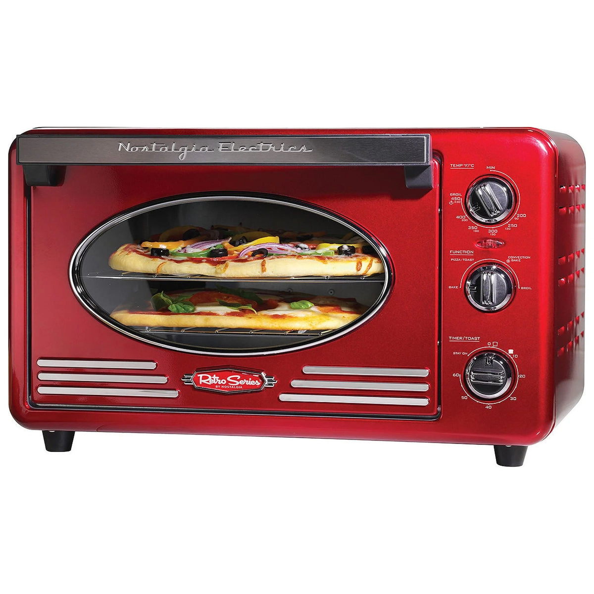 Retro Red 12-Slice Convection Toaster Oven B205455