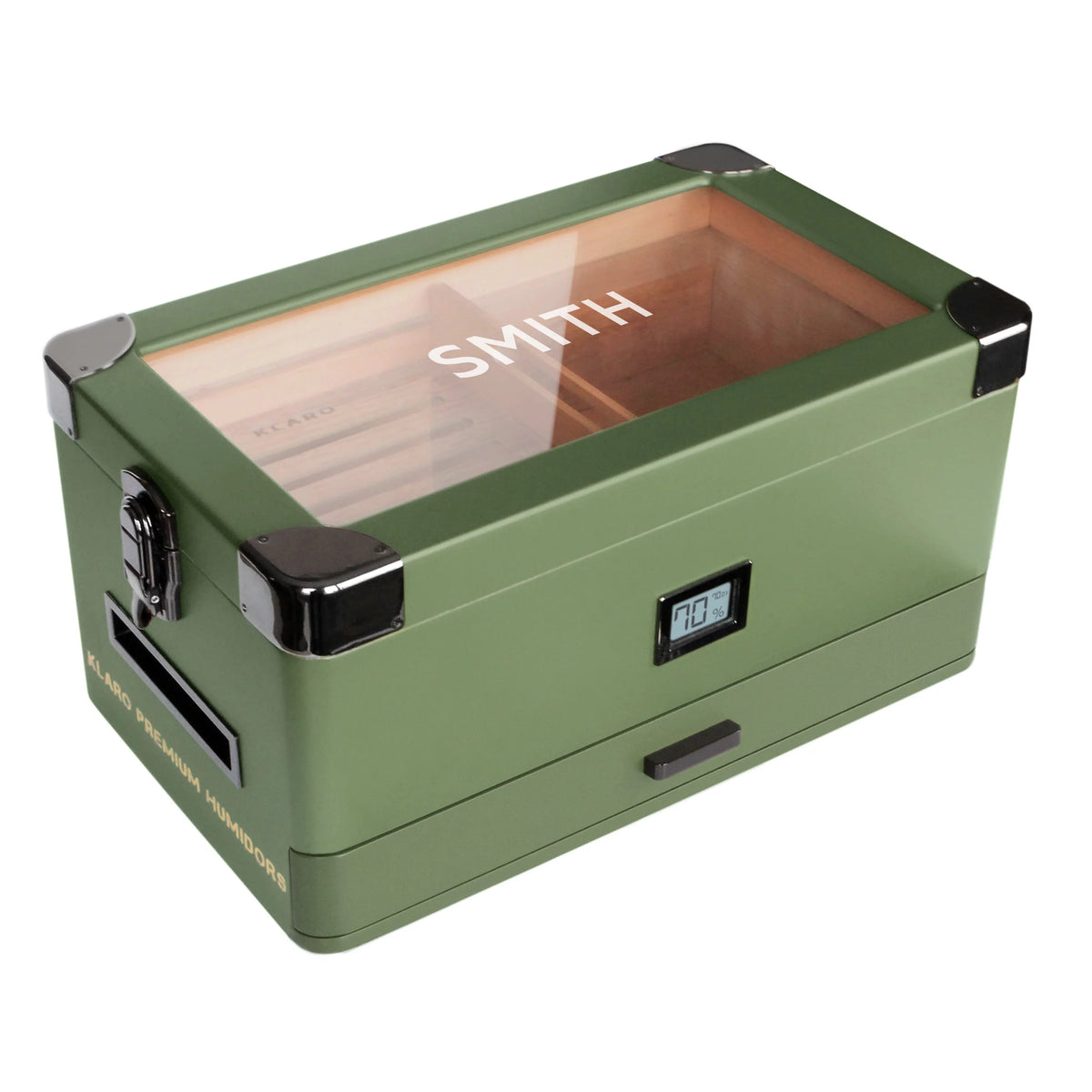Glass Top Humidor with Front Hygrometer J75340