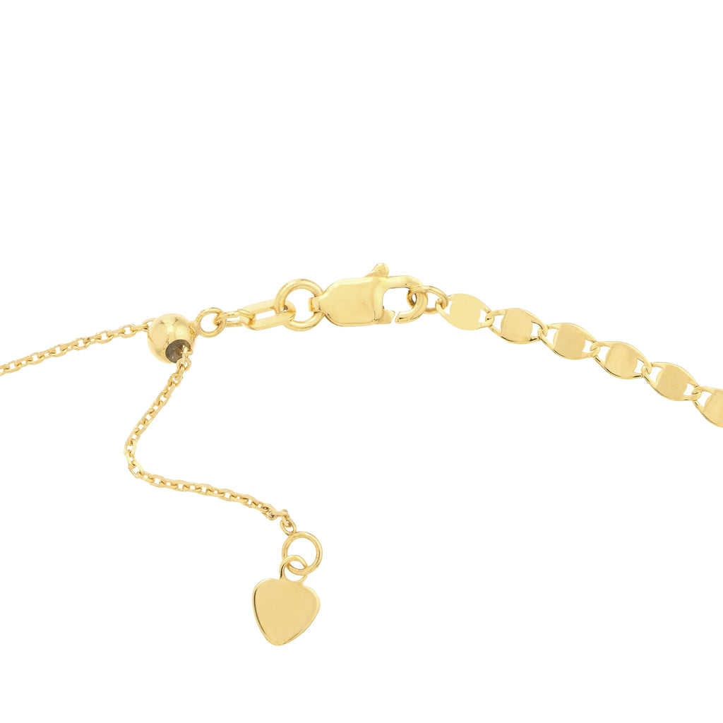 14K Yellow Gold Choker Necklace with Bead Slider J603