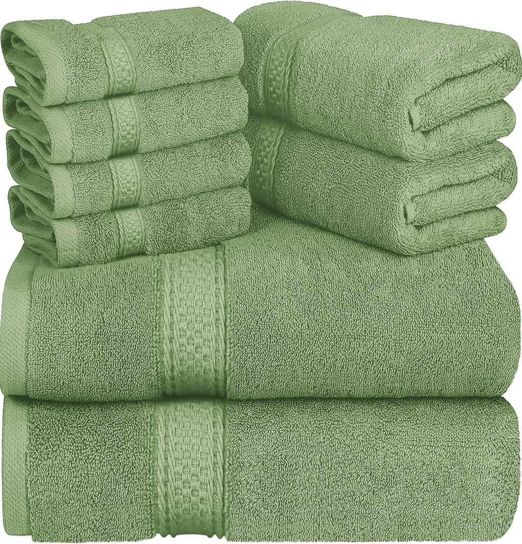 8 Piece Beige 650 GSM 100% Cotton Bath Towels Set X824776