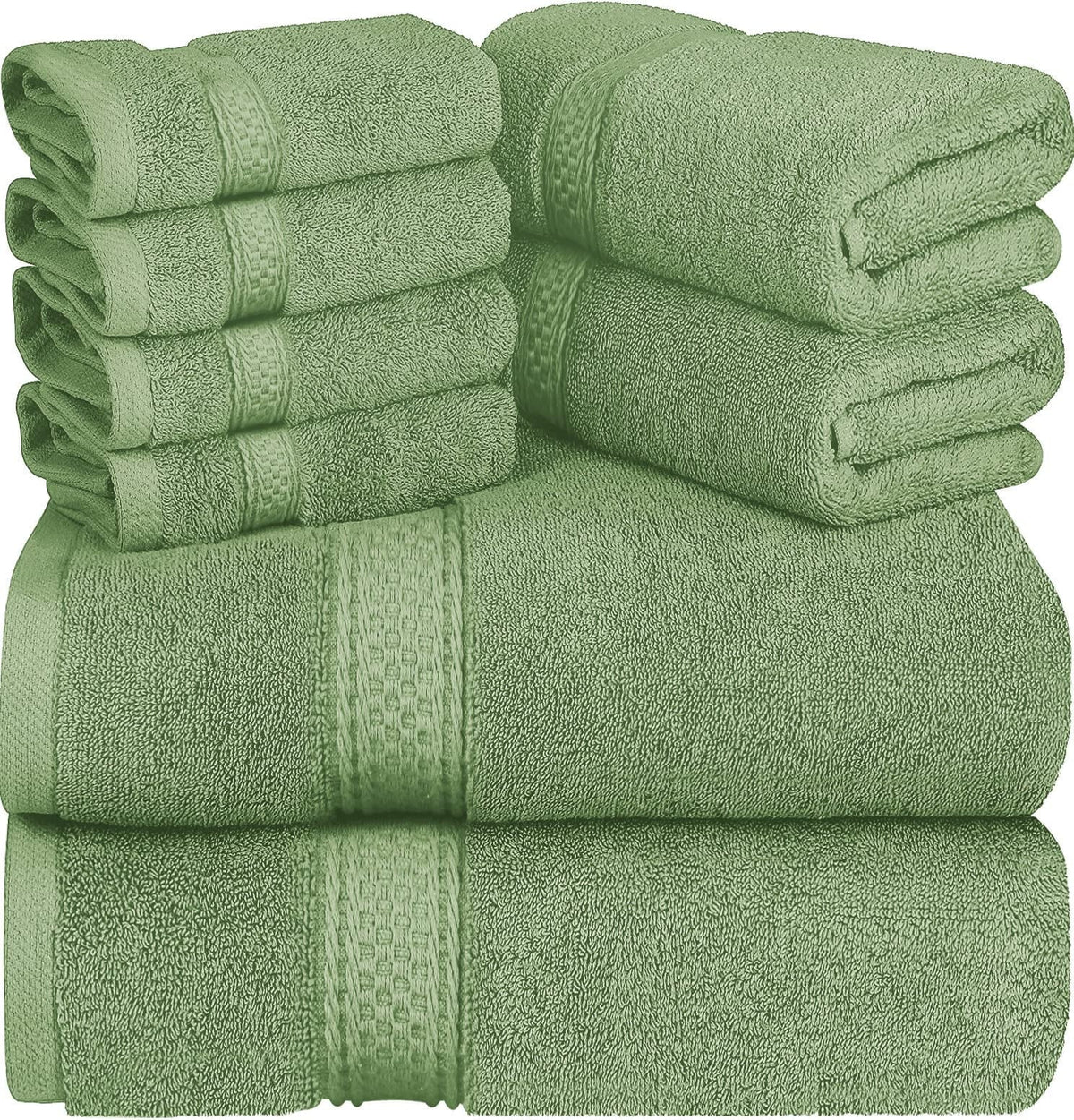 8 Piece Beige 650 GSM 100% Cotton Bath Towels Set X824776