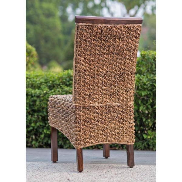 Bunga Hyacinth Weave Dining Chair with Mahogany Hardwood Frame Y649