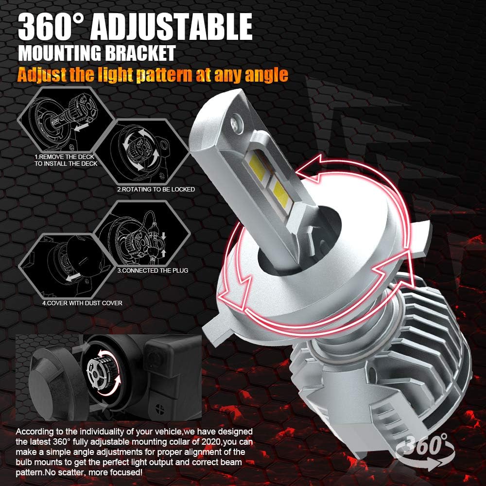 9005 LED Headlight Bulbs 20000LM 130W 6500K HB3 Pack of 2 Q116