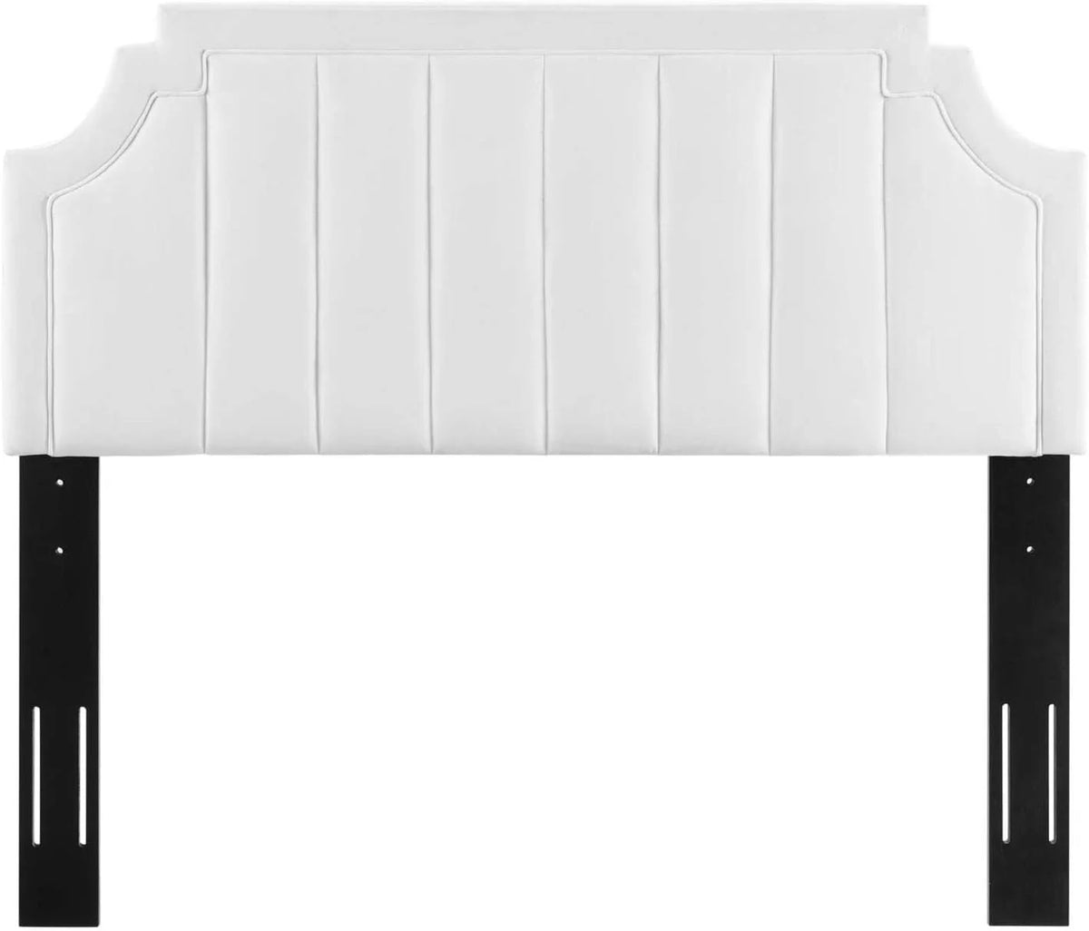 White Channel Tufted Performance Velvet Headboard B78044