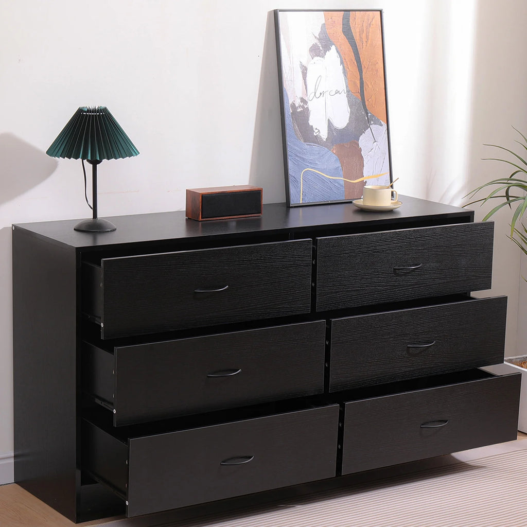 Black 6 Drawer Dresser G244193