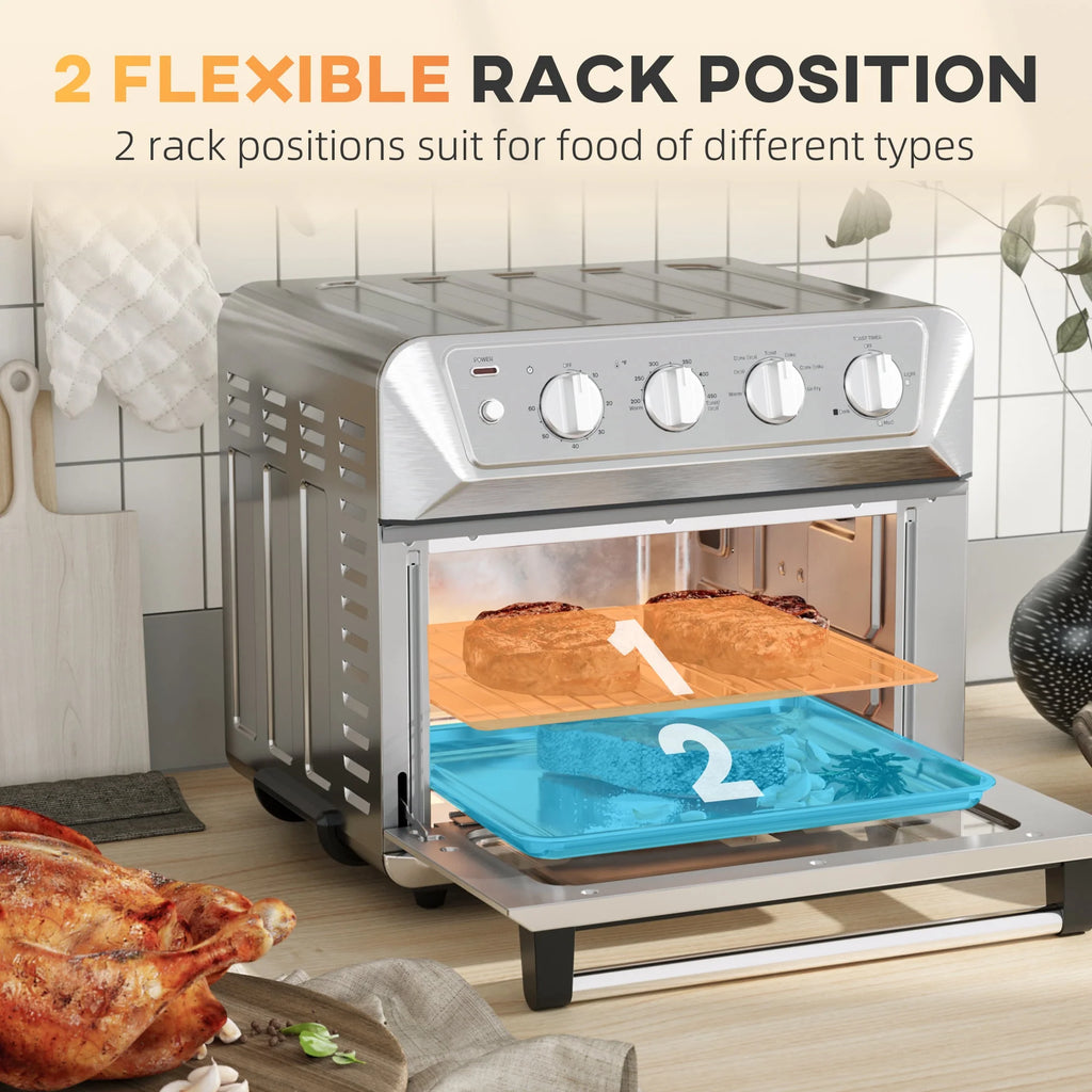 21QT 7-In-1 Convection Air Fryer Toaster Oven, 1800W Stainless Steel A347330