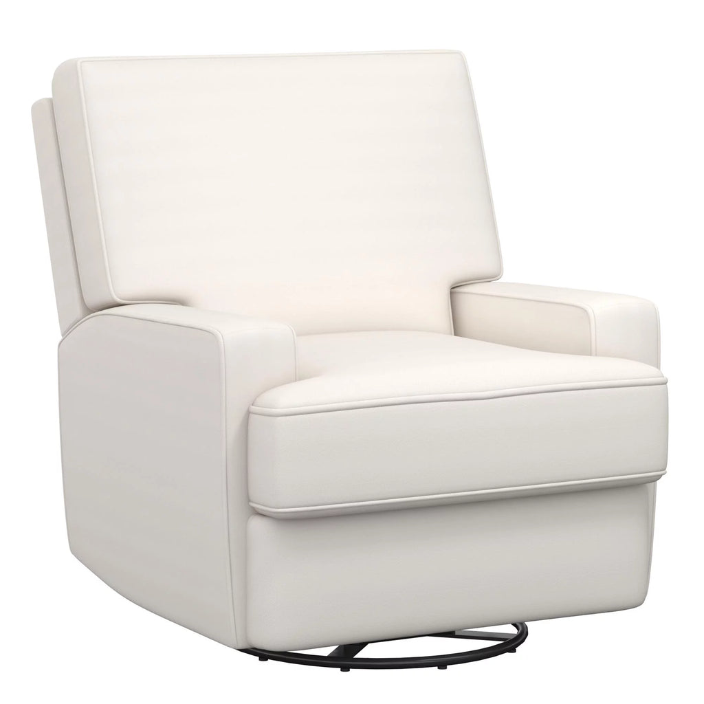 White Linen Swivel Glider Recliner Chair W494