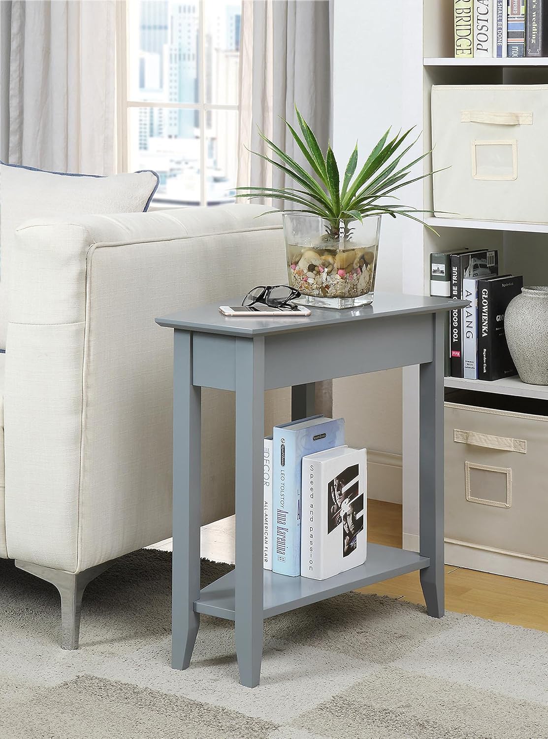 Gray Wedge End Table B3696