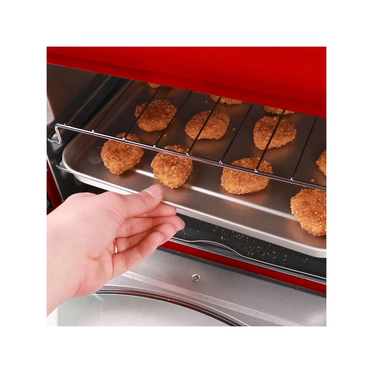 Retro Red 12-Slice Convection Toaster Oven B205455