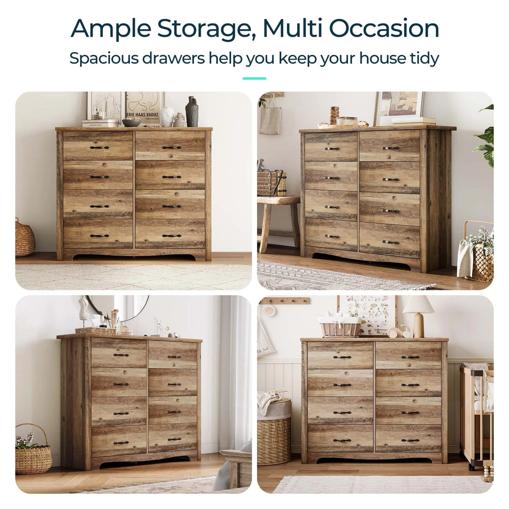 Black 8 Drawer Wood Dresser M38205