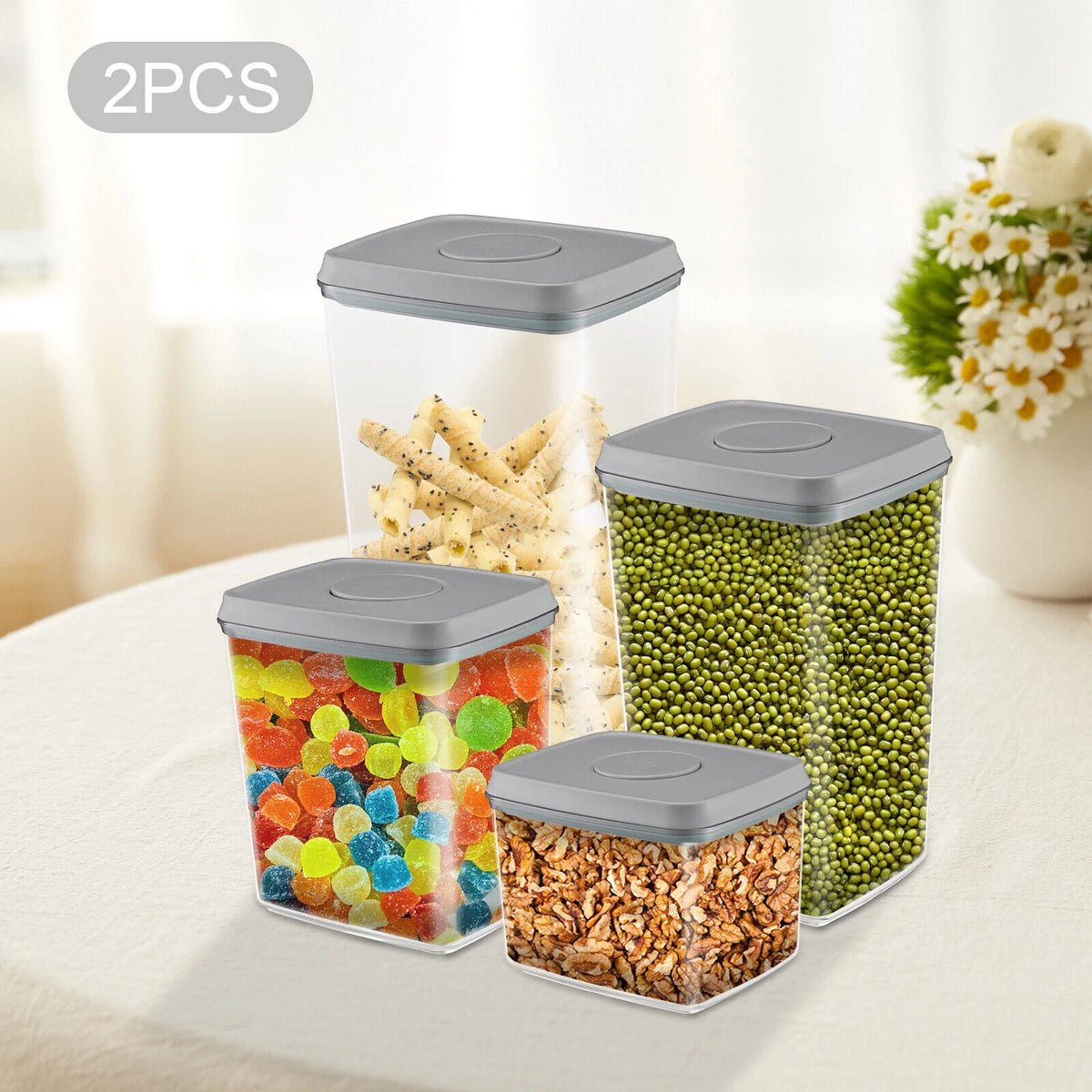 8 Piece Airtight Stackable Plastic Food Storage Containers O63873
