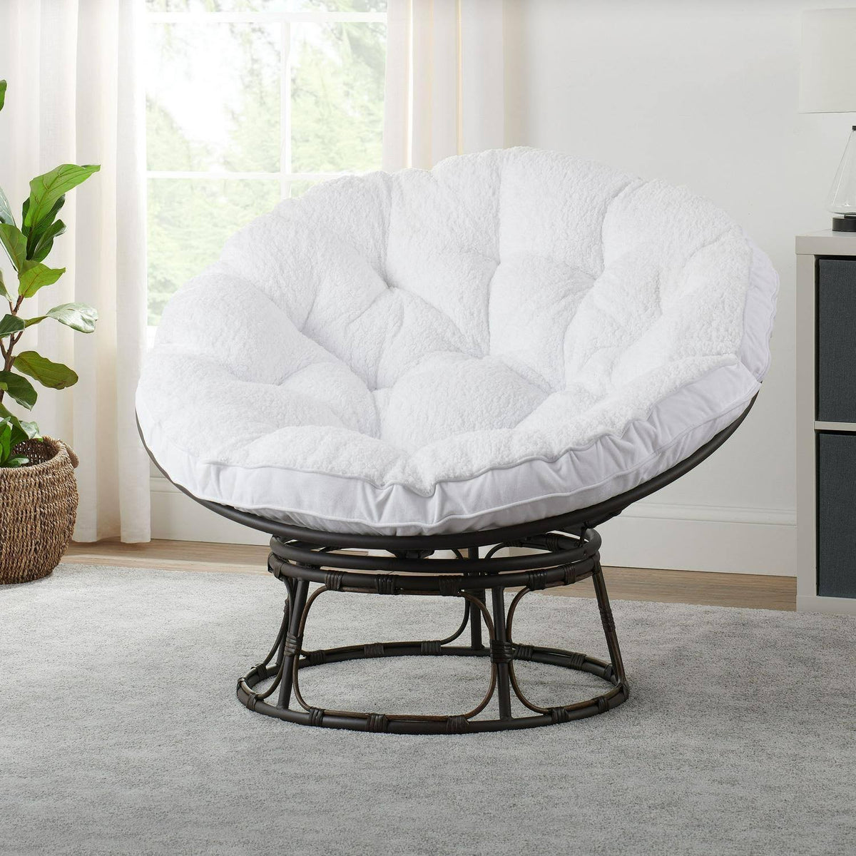 Navy Fabric Papasan Chair J6165
