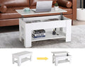 Black Wooden Lift Top Coffee Table with Storage Shelf Q7864