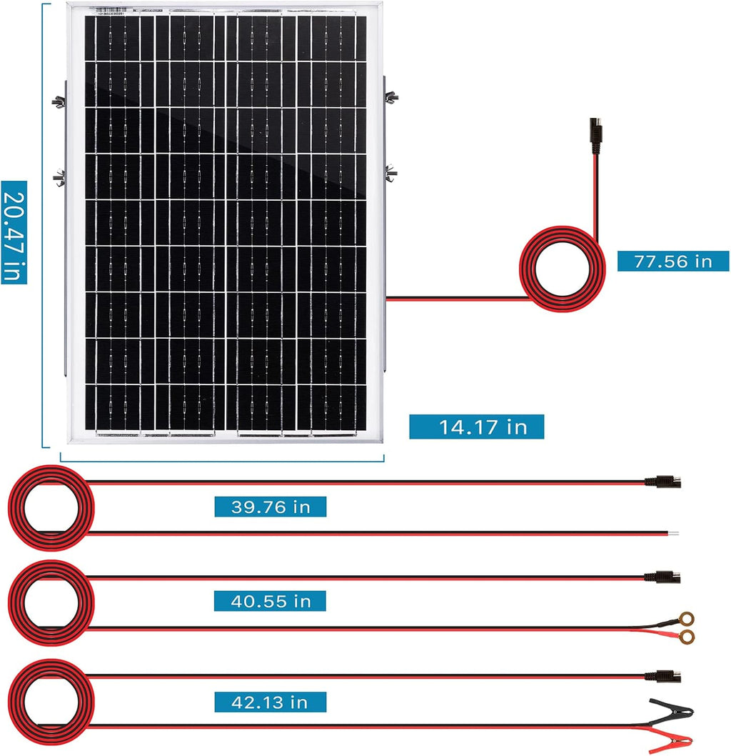 30 Watt 12V Solar Panel Kit with Adjustable Tilt Mount Brackets and 5A 12V/24V PWM Solar Charge Controller U249928