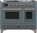 Blue Grey 40 Dual Fuel Propane Gas Range with Bronze Trim W206