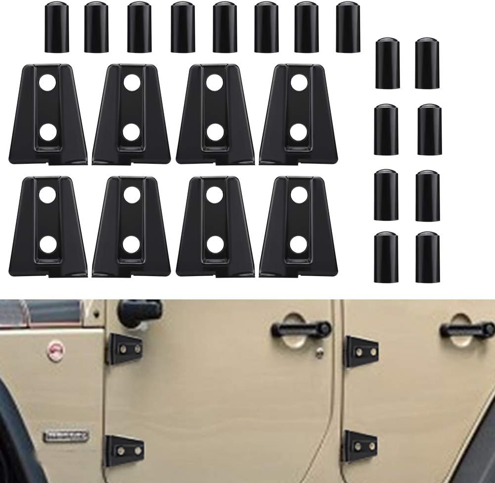 Black Car Door Hinge Cover Trim Protector 8pcs P6800