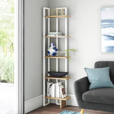 White/Oak Corner Bookcase Y17293