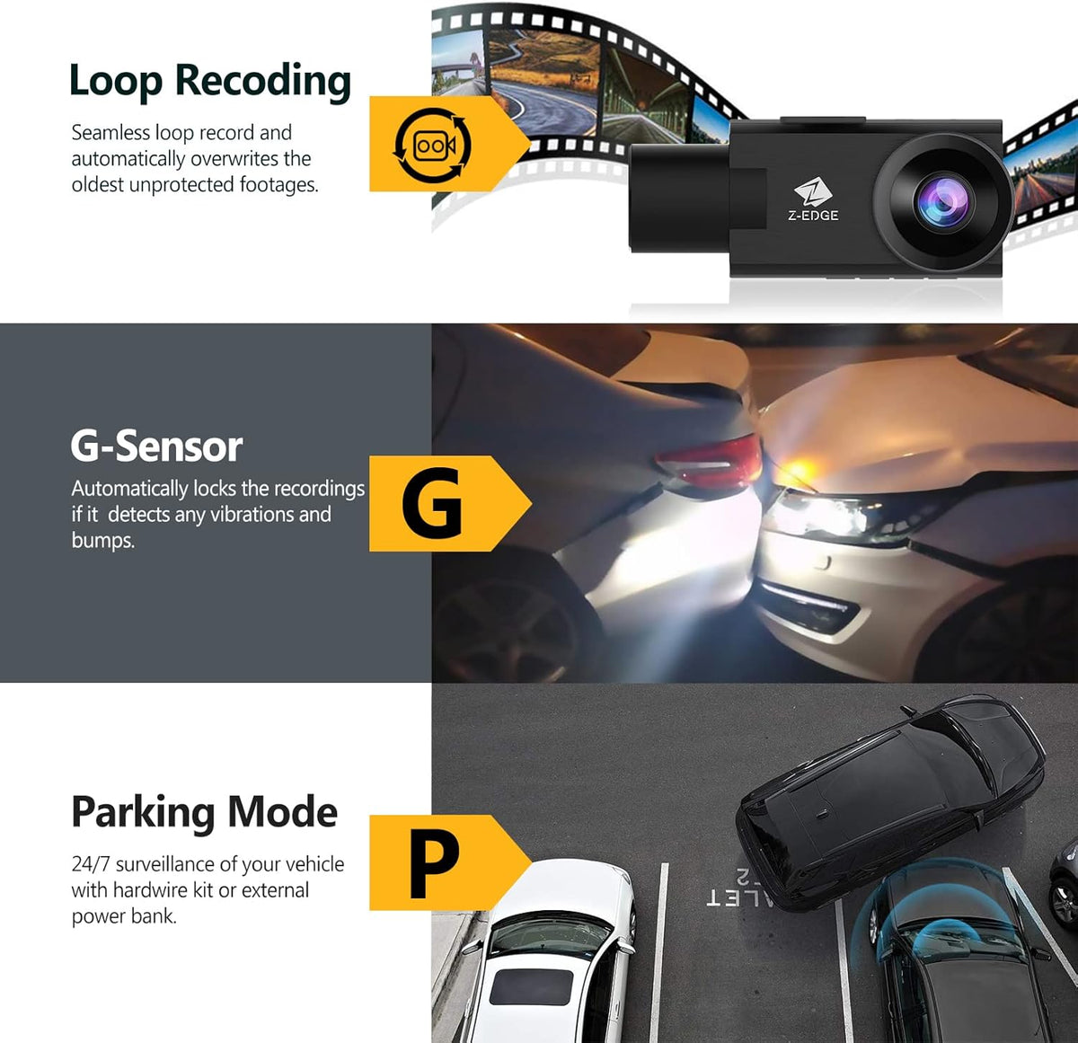 2K+1080P Dual Dash Cam with IR Night Vision R420650