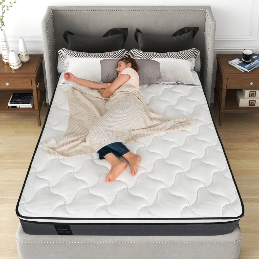 Queen 12 Inch Hybrid Innerspring Mattress with Memory Foam T29397