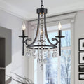 6-Light Wagon Wheel Candle Chandelier Black V753767