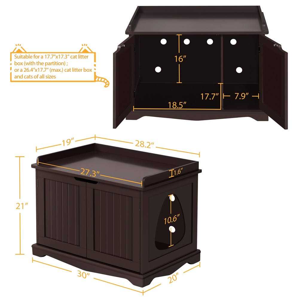 Cat Litter Box Enclosure Wooden Side Table Q388232