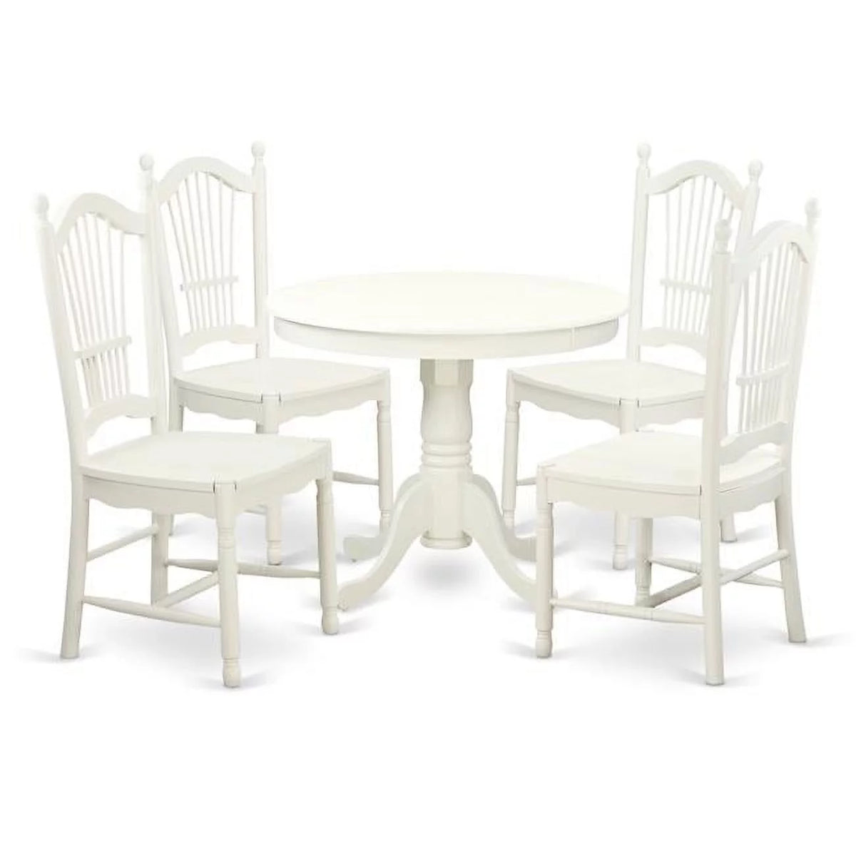 Round 5 Piece Dining Set with Wood Seats P829