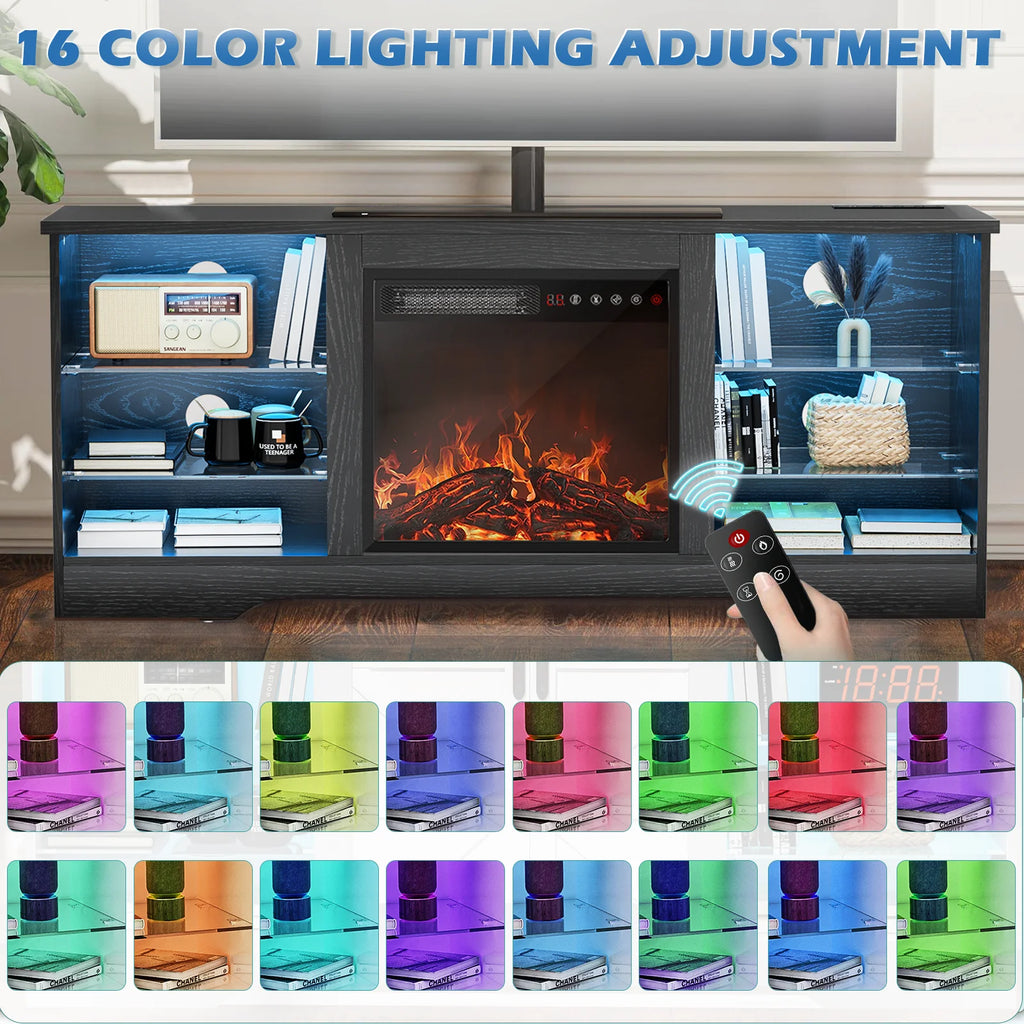 Fireplace TV Stand with 18'' Fireplace P5672