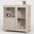 4-Tier Wooden Hamster Cage with Storage Cabinet, Openable Top, Acrylic Windows (Teak) S924154