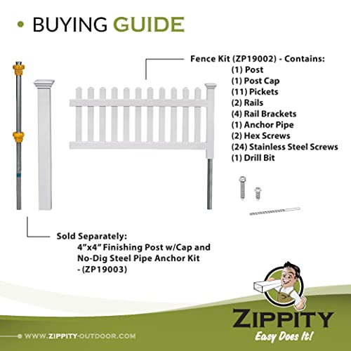 White 36"H x 72"W No Dig Fence J287