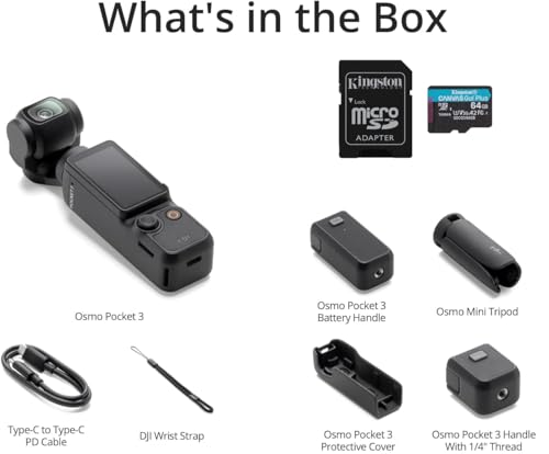 Vlogging Camera with 1'' CMOS & 4K/120fps Video, 3-Axis Stabilization, 2" Rotatable Touchscreen P7269