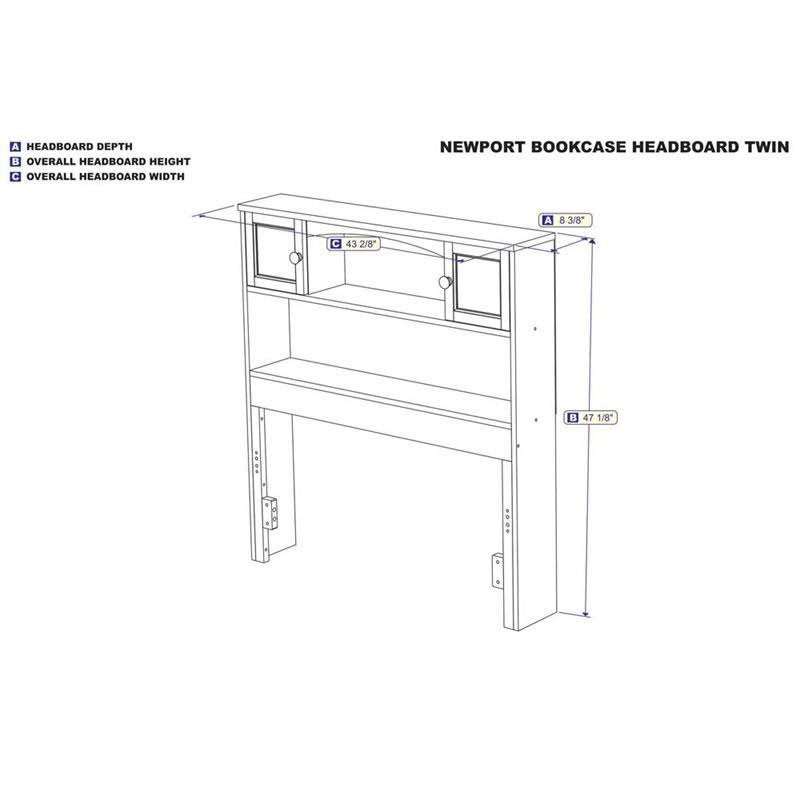 Twin Bookcase Headboard in Espresso H725046