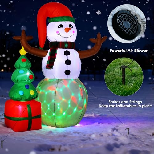Scary Clown Mask & Inflatable Snowman Decor U446915