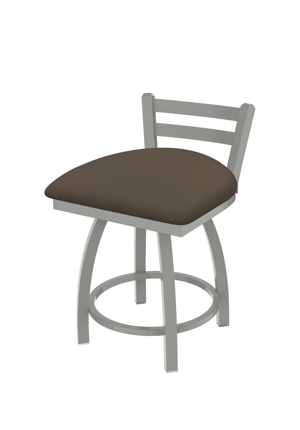 18x22 Low Back Swivel Vanity Stool with Anodized Nickel Finish X353