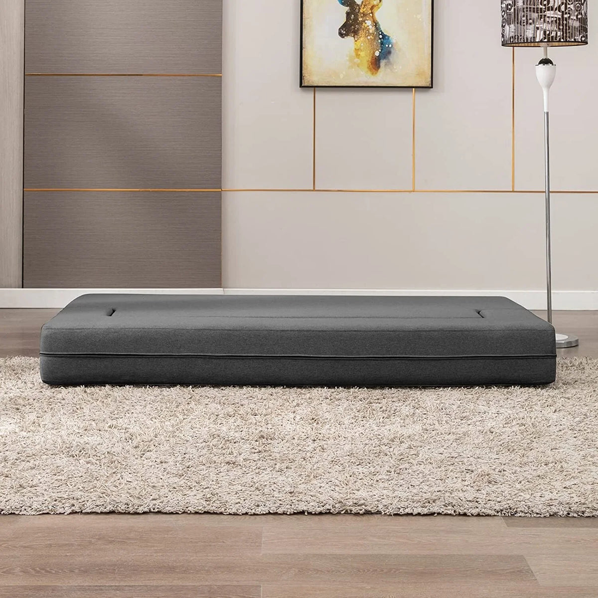 Convertible Futon Sofa Bed Dark Grey E17497