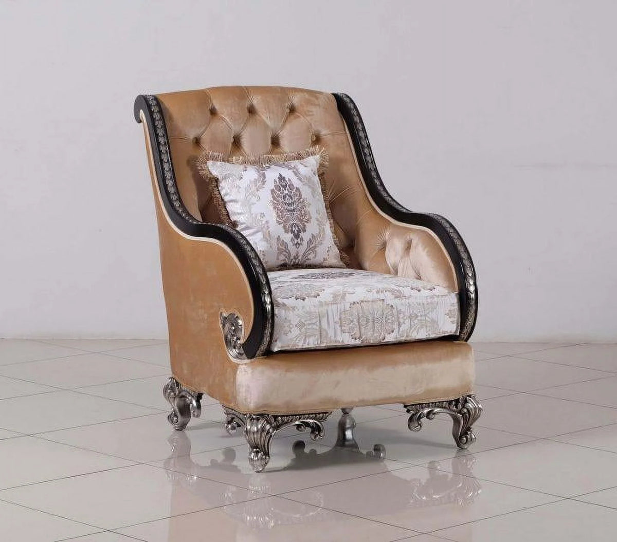 Black & Silver Wood Trim Chair Set 2 T780721