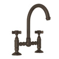 Country Kitchen Bridge Faucet with Five Spoke Handles, Tuscan Brass I18477