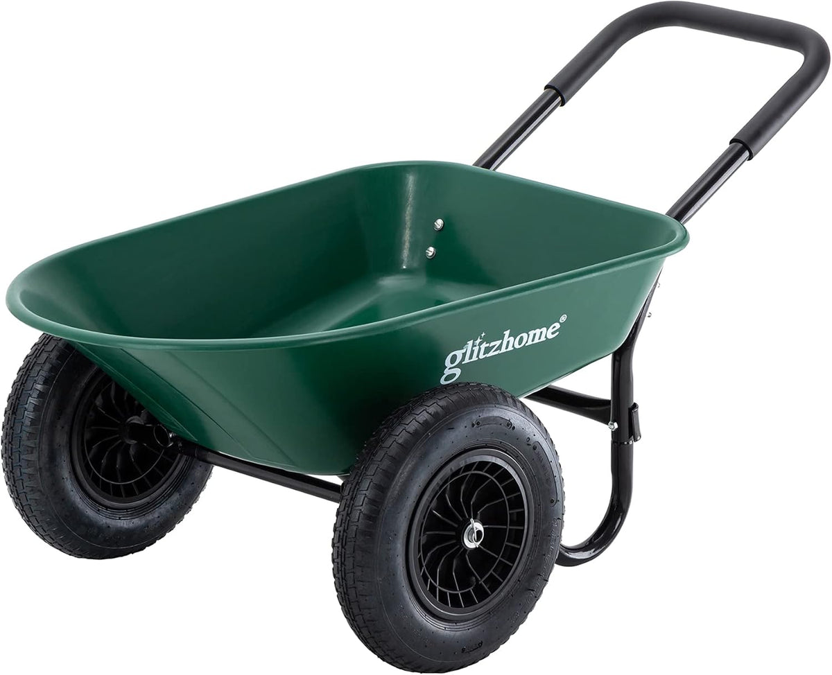 Black Steel Frame Utility Wagon Garden Cart S7774