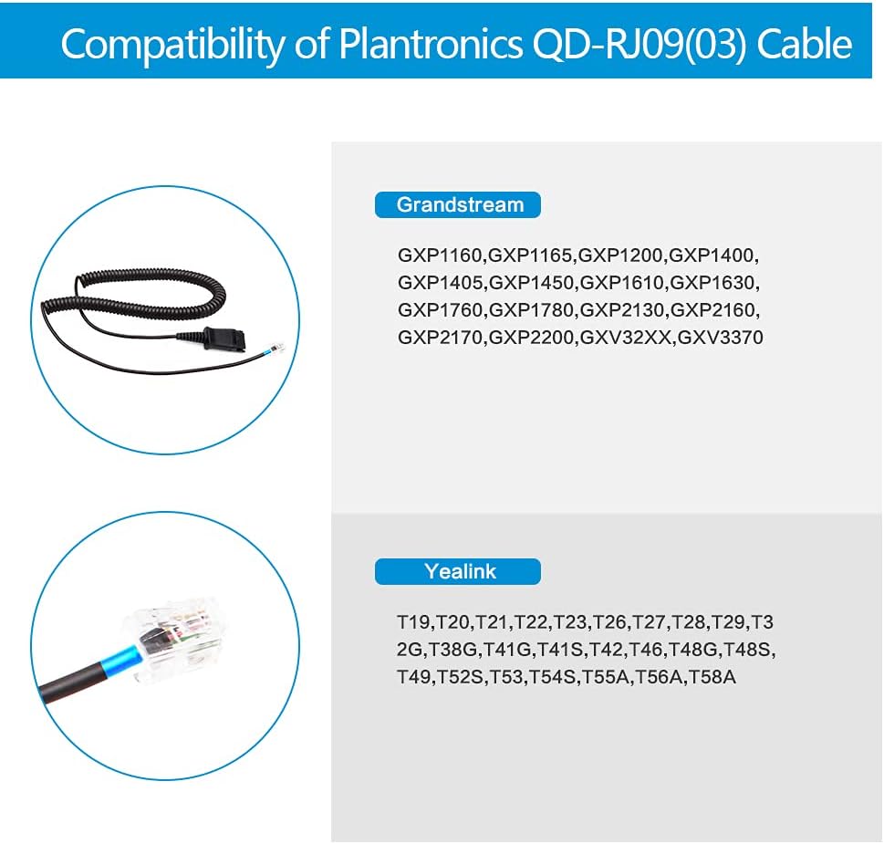 Noise-Cancelling Call Center Headset with QD, Pack of 2 T38846