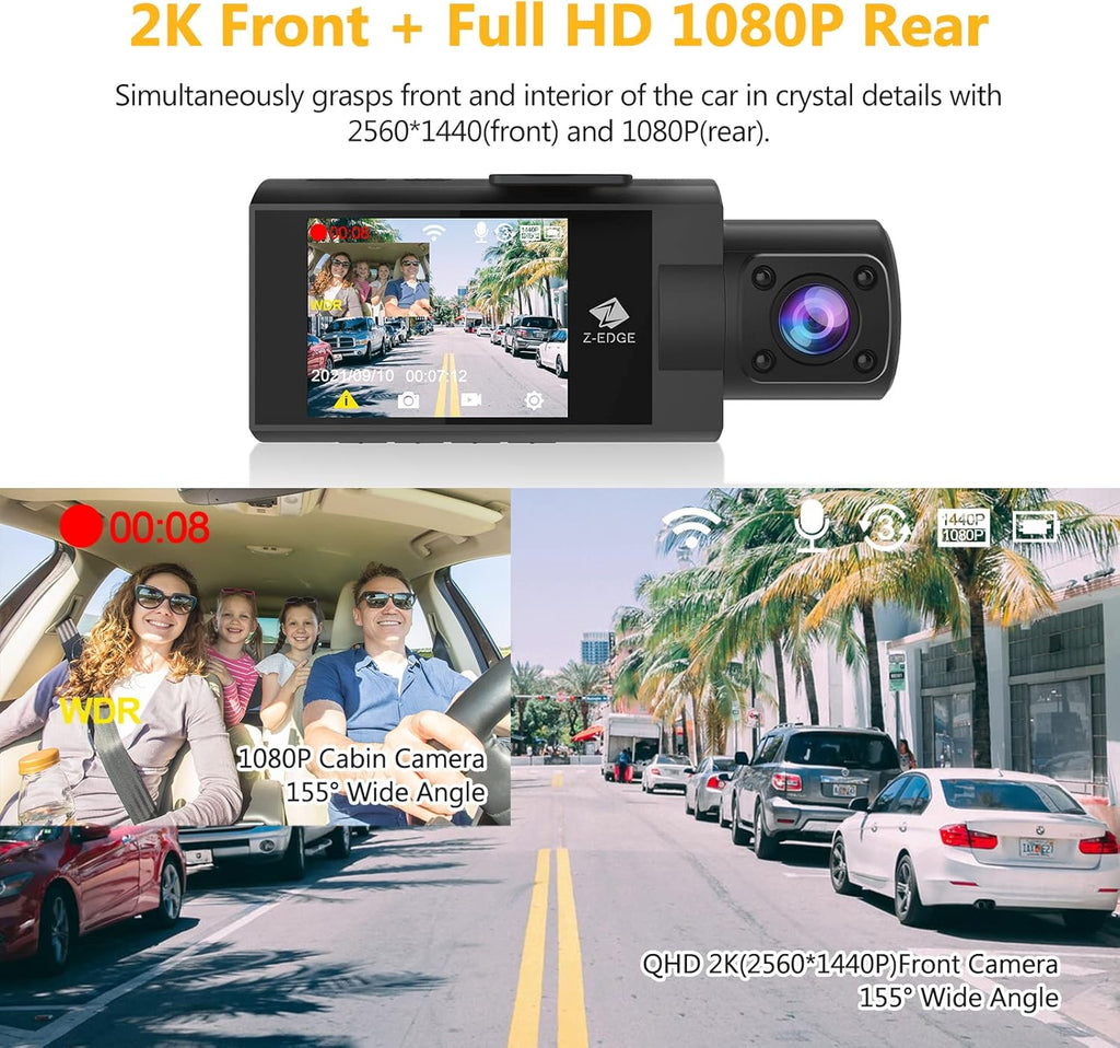 2K+1080P Dual Dash Cam with IR Night Vision R420650