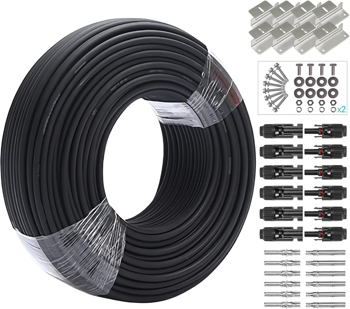10 AWG 50 Feet Solar Extension Cable with Female and Male Connector R5739