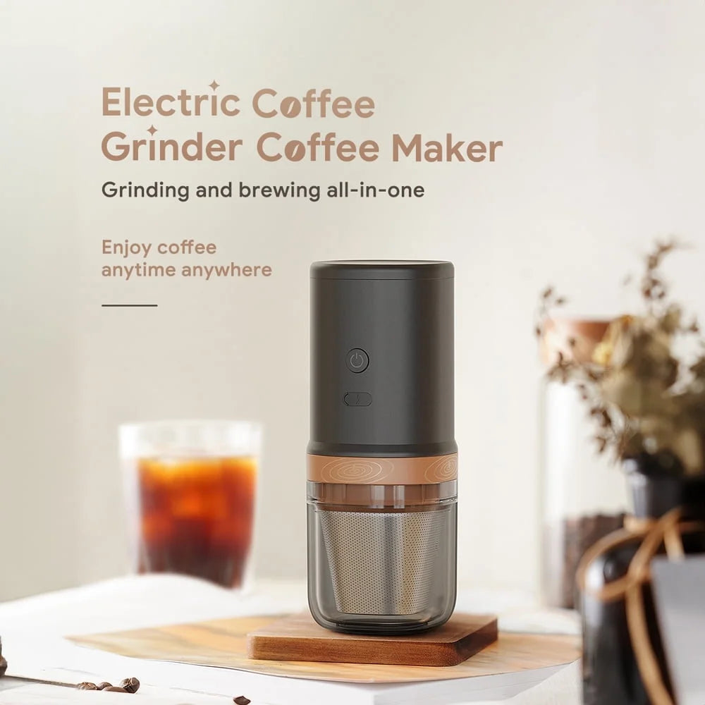 Electric Burr Coffee Grinder 25 Gears Adjustable 24W Portable USB Rechargeable Burr Mill Coffee Bean Grinder with Stainless Steel Core Cleaning Brush N844850